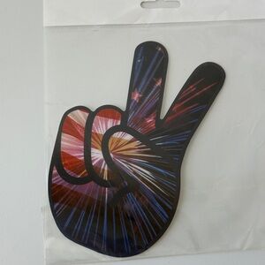 Peace Sign 4th of July Holographic Sticker